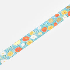 Cute Kawaii BGM Washi / Masking Deco Tape - Beautiful Poppy Flower Bloom Garden Love - for Scrapbooking Journal Planner Craft