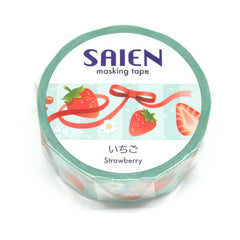 Cute Kawaii Saien Washi / Masking Deco Tape - Strawberry Fresh Fruit - for Scrapbooking Journal Planner Craft