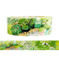 Cute Kawaii Shinzi Katoh Washi / Masking Deco Tape - Country Garden ♥ Cat - for Scrapbooking Journal Planner Craft