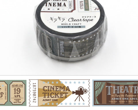 Cute Kawaii World Craft Washi / Masking Deco Tape - Cinema Movie Theater Ticket Classic Date Night Fun Friday Weekend- for Diary Journal Notebook Planner Craft Schedule Scrapbook