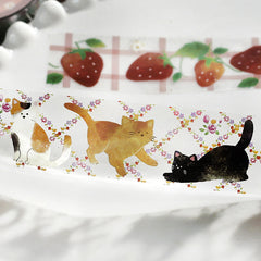 Cute Kawaii BGM Deco Tape - Cat Kitten Feline Pet - for Scrapbooking Journal Planner Craft