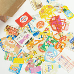 Cute Kawaii Box of Stickers Flake Sack - trader Joe Market Grocery shopping list - for Journal Planner Craft Scrapbook Collectible