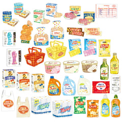 Cute Kawaii Box of Stickers Flake Sack - trader Joe Market Grocery shopping list - for Journal Planner Craft Scrapbook Collectible