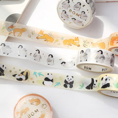 Cute Kawaii BGM Washi / Masking Deco Tape - Panda Bear Animal - for Scrapbooking Journal Planner Craft