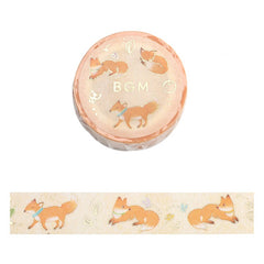 Cute Kawaii BGM Washi / Masking Deco Tape - Fox Forest Nature Animal - for Scrapbooking Journal Planner Craft