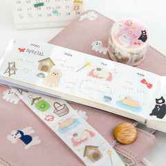 Cute Kawaii BGM Washi / Masking Deco Tape - Cat Dog Favorite Special Pet - for Scrapbooking Journal Planner Craft