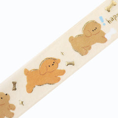 Cute Kawaii BGM Washi / Masking Deco Tape - Dog Playful Run Jump Puppy Puppies Pet Friend - for Scrapbooking Journal Planner Craft Stationery Decor Agenda Schedule