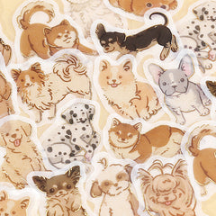 Cute Kawaii BGM Flake Stickers Sack - Dog Puppy Pet - for Journal Agenda Planner Scrapbooking Craft