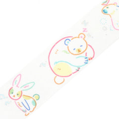 Cute Kawaii BGM Washi / Masking Deco Tape - Whimsical Colorful Animal Drawing Illustration Cat Dog Rabbit Pet - for Scrapbooking Journal Planner Craft
