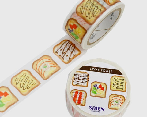 Cute Kawaii Saien Washi / Masking Deco Tape - I Love Toast Healthy Breakfast Sandwich Fruit Vegetable B - for Scrapbooking Journal Planner Craft Diary Gift