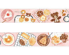 Cute Kawaii Papier Platz Nakauchiwaka Washi / Masking Deco Tape - Cozy Home Series - Bear Biscuit Cookies Pie Cupcake Warm Autumn Bakery - for Journal Planner Diary Scrapbook Craft Gift