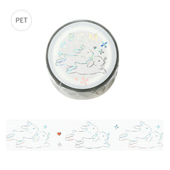 Cute Kawaii BGM Clear PET Deco Tape - Rabbit Bunny Hop Heart Easter - for Scrapbook Journal Planner Craft Decor Schedule Agenda Stationery