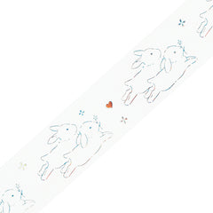 Cute Kawaii BGM Clear PET Deco Tape - Rabbit Bunny Hop Heart Easter - for Scrapbook Journal Planner Craft Decor Schedule Agenda Stationery
