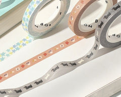 Cute Kawaii BGM Thin Washi / Masking Deco Tape - Dog Puppy Pet - for Scrapbooking Journal Planner Craft Diary Notebook Gift