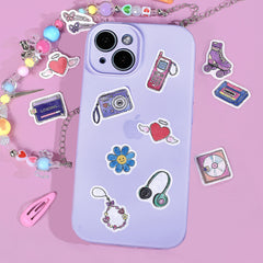 Cute Kawaii BGM ＼(=^‥^)/’` Flake Stickers Sack - Fun Street Time Retro Style Music Cassette CD Phone - for Journal Agenda Planner Diary Scrapbooking Craft Gift