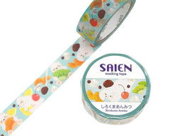 Cute Kawaii Saien Washi / Masking Deco Tape - Fruit White Bear Cherry Orange Kiwi Healthy Food - for Diary Journal Planner Craft Calendar Notebook Scrapbook Stationery Gift