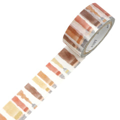 Cute Kawaii Saien Washi / Masking Deco Tape - Paint Brush Art Drawing Hobby Brown Autumn Color Shade Rustic - for Diary Journal Planner Craft Calendar Notebook Scrapbook Stationery Gift