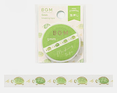 Cute Kawaii BGM Thin Washi / Masking Deco Tape - Turtle Animal Pet - for Scrapbooking Journal Planner Craft Diary Notebook Gift