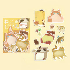 Cute Kawaii BGM Flake Stickers Sack - Write On Label Series - Favorite Cat Tabby Kitty Feline Pet Ginger - for Journal Agenda Planner Scrapbooking Craft Diary Gift