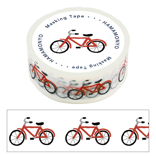 Cute Kawaii Hamamonyo Washi / Masking Deco Tape ♥ Classic Red Bicycle for Diary Journal Planner Gift Craft Scrapbook Decor