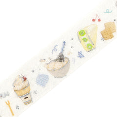 Cute Kawaii BGM Washi / Masking Deco Tape - Foil Stamping / Accents - Flavor of Milk Morning Bagel Coffee Breakfast Fruit Bakery Food  - for Diary Journal Planner Craft Stationery Agenda Schedule Gift