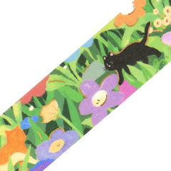 Cute Kawaii BGM Washi Deco Tape - Cat's Journey Series B - Garden Meadow Flower Field Nature - for Journal Planner Craft Diary Schedule Notebook Gift