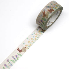 Cute Kawaii Saien Washi / Masking Deco Tape - Rabbit Bunny Hop - for Scrapbooking Journal Planner Craft