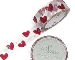 Cute Kawaii Saien Washi / Masking Deco Tape - Heart Red Love Valentine - for Scrapbooking Journal Planner Craft Diary Planner Gift