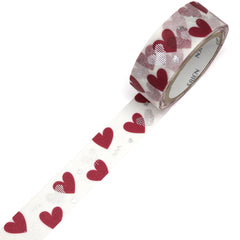 Cute Kawaii Saien Washi / Masking Deco Tape - Heart Red Love Valentine - for Scrapbooking Journal Planner Craft Diary Planner Gift
