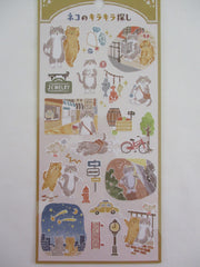 Cute Kawaii Mind Wave Cat in Town Travel Fun Sticker Sheet - for Journal Planner Craft Organizer Calendar Schedule Scrapbook Diary Gift