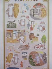 Cute Kawaii Mind Wave Cat in Town Travel Fun Sticker Sheet - for Journal Planner Craft Organizer Calendar Schedule Scrapbook Diary Gift