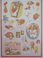 Cute Kawaii Mind Wave Dog Puppy Birthday Party Cake Pet Friend Sticker Sheet - for Journal Planner Craft Organizer Calendar Schedule Scrapbook Diary Gift