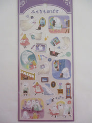 Cute Kawaii Mind Wave Ghost and Black Cat Halloween Portrait Party Friend Dressed Up Costume Sticker Sheet - for Journal Planner Craft Organizer Calendar Schedule Scrapbook Diary Gift