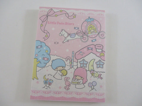 Cute Kawaii HTF Vintage Sanrio Little Twin Stars 2008 4 x 6 Inch Notepad / Memo Pad - Stationery Designer Paper Collectible HTF