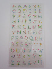 Cute Kawaii Mind Wave Alphabet Flowers Green Nature Sticker Sheet - for Journal Planner Craft Diary Scrapbook Schedule Gift