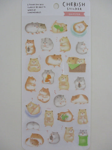 Cute Kawaii MW Cherish Series - D - Hamster Sticker Sheet - for Journal Planner Craft
