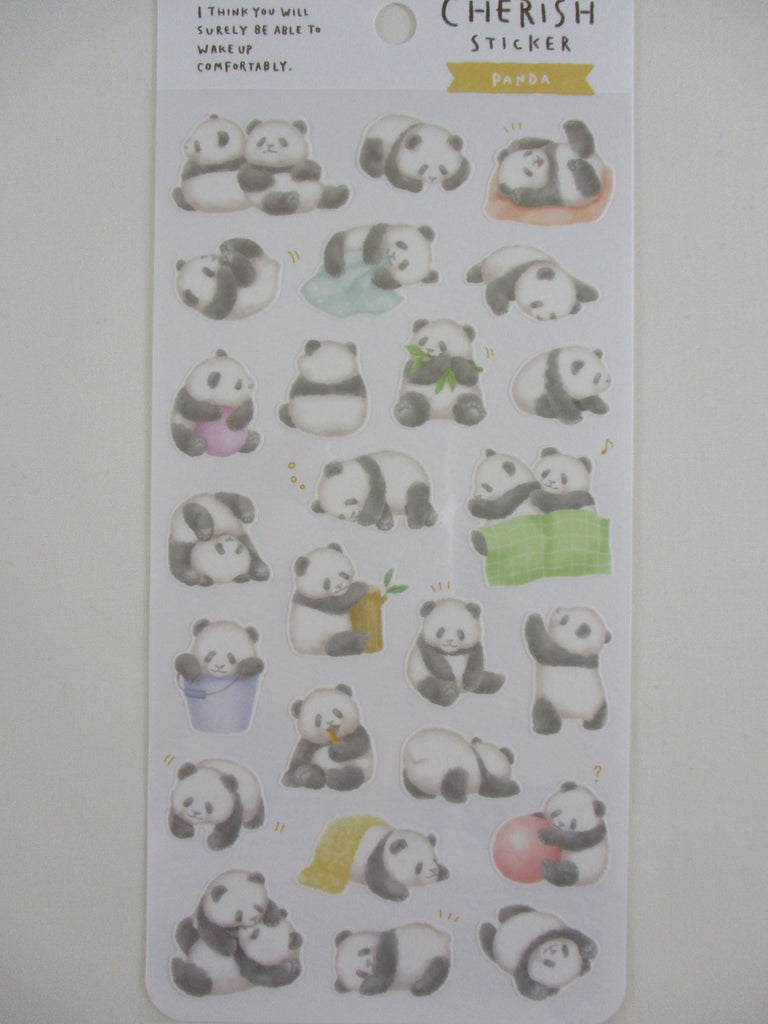 Cute Kawaii MW Cherish Series - E - Panda Sticker Sheet - for Journal Planner Craft