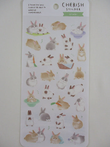 Cute Kawaii MW Cherish Series - F - Rabbit Bunny Sticker Sheet - for Journal Planner Craft