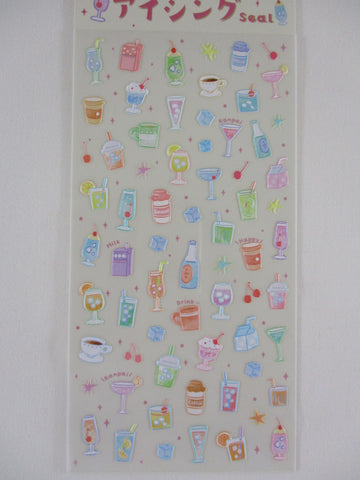 Cute Kawaii BGM Texture Sticker Sheet Ivory - Fresh Drink Juice Bobba Coffee Cocktail Milk Party Vacation - for Journal Planner Craft Agenda Organizer Diary Scrapbook Stationery Gift