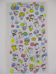 Cute Kawaii Mind Wave Happy Cat Balloon Party Sticker Sheet - for Diary Journal Planner Craft Organizer Calendar Schedule Scrapbook Gift