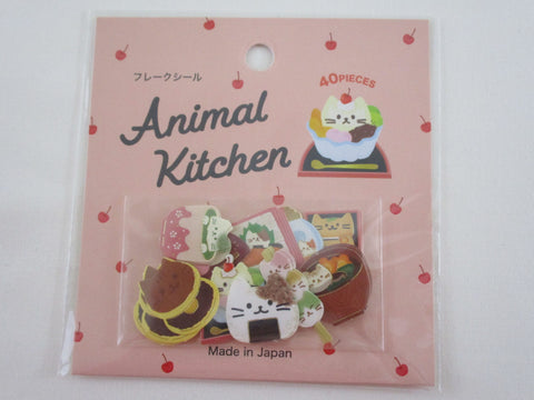 Cute Kawaii Gaia Animal Kitchen Series Food Stickers Flake Sack - Cat - for Journal Planner Craft Scrapbook Collectible