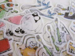 Cute Kawaii BGM Flake Stickers Sack - Mini Animals Series - Busy Kitchen Cooking Chef Mom Baker Breakfast Hungry Food - for Journal Agenda Planner Scrapbook Craft Diary Gift