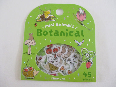 Cute Kawaii BGM Flake Stickers Sack - Mini Animals Series - Botanical Mushroom Fruits - for Journal Agenda Planner Scrapbook Craft Diary Gift