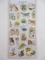 Cute Kawaii Mind Wave with Animals photo series - Cat Tabby Kitty Feline Pet Cozy Home Reading Book Relax Time Friend Sticker Sheet - for Journal Planner Craft Diary Gift Schedule Scrapbook Agenda Notebook