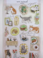 Cute Kawaii Mind Wave with Animals photo series - Cat Tabby Kitty Feline Pet Cozy Home Reading Book Relax Time Friend Sticker Sheet - for Journal Planner Craft Diary Gift Schedule Scrapbook Agenda Notebook