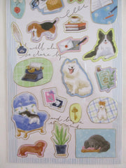 Cute Kawaii Mind Wave with Animals photo series - Dog Happy Pet Cozy Home Reading Book Relax Time Playful Friend Sticker Sheet - for Journal Planner Craft Diary Gift Schedule Scrapbook Agenda Notebook
