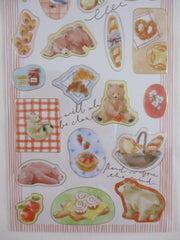 Cute Kawaii Mind Wave with Animals photo series - Bear Bread Picnic Strawberry Jam Nature Forest Autumn Harvest Sticker Sheet - for Journal Planner Craft Diary Gift Schedule Scrapbook Agenda Notebook
