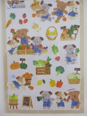 Cute Kawaii Mind Wave Wakuwaku series - Vegetable Store Farmers Market Dog Tomato Apple Banana Carrot Pumpkin Harvest Broccoli Strawberry Avocado Lemon Pepper Sticker Sheet - for Journal Planner Craft Diary Gift Schedule Scrapbook Agenda Notebook