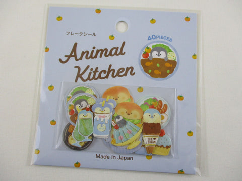 Cute Kawaii Gaia Animal Kitchen Food Series Stickers Flake Sack - Penguin - for Journal Planner Craft Scrapbook Collectible