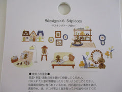 Cute Kawaii Papier Platz Flake Stickers Sack - Cozy Room Home Kitchen Dog Puppy Poodle Pet Animal - for Journal Diary Planner Agenda Schedule Scrapbook Craft Gift